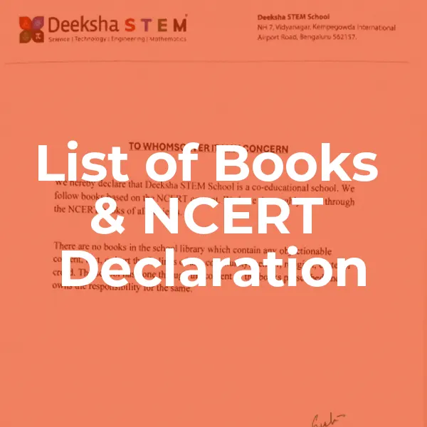 List of Books & NCERT Declaration