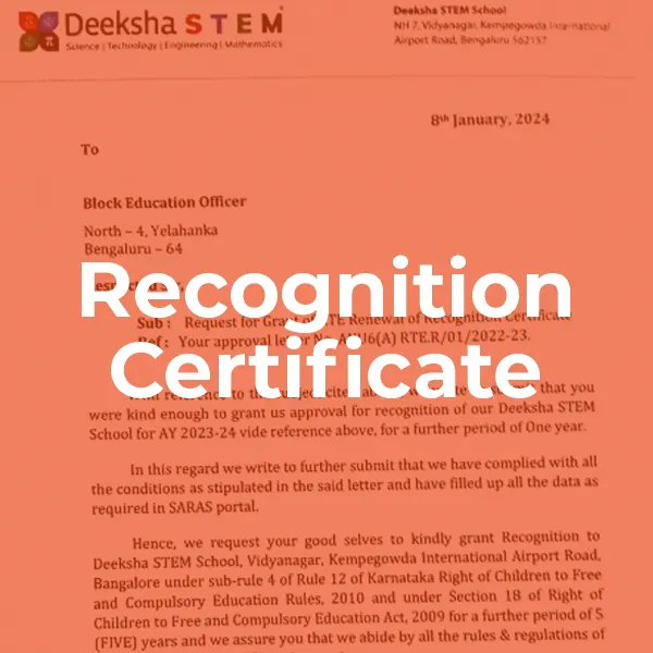 Recognition Certificate